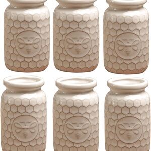 Set of 6 honey bee milk bottles